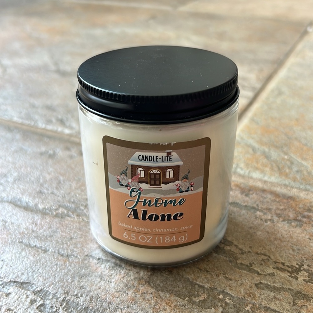 Gnome Alone Cream Candle